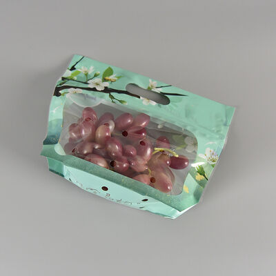 कस्टम डिज़ाइन खाद्य ग्रेड प्लास्टिक एंटी-फॉग पाउच पारदर्शी ताज़ा सब्जी फल भंडारण पैकेजिंग बैग ज़िपर हैंडल के साथ