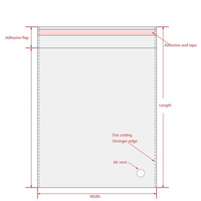 अनुकूलित टी-शर्ट पैकेजिंग पारदर्शी पारदर्शी ऑप प्लास्टिक बैग स्व-चिपकने वाला