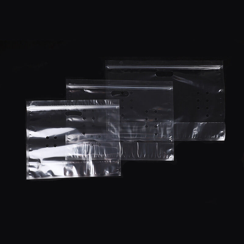 कस्टम डिज़ाइन खाद्य ग्रेड प्लास्टिक एंटी-फॉग पाउच पारदर्शी ताज़ा सब्जी फल भंडारण पैकेजिंग बैग ज़िपर हैंडल के साथ